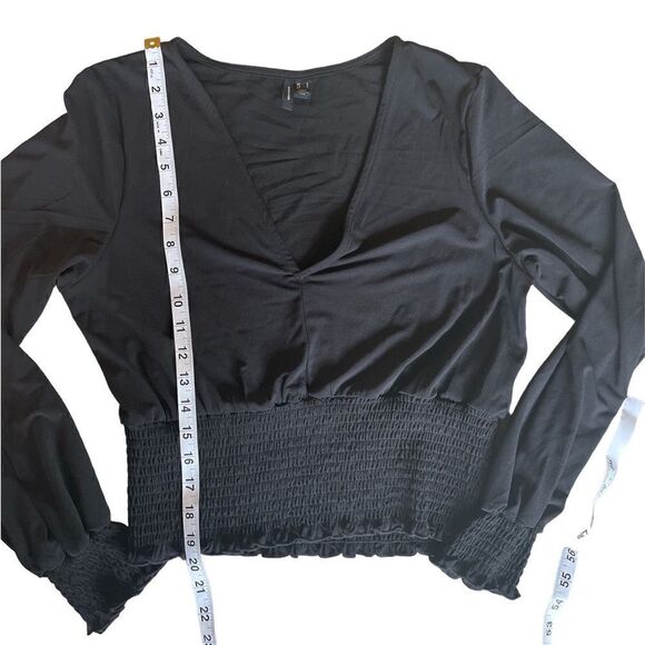 Vero Moda Alberta Long Sleeves V-Neck Smock Top L - Picture 10 of 12